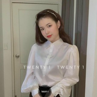 Áo sơ mi trơn chất lụa áo sơ mi nữ hot <3