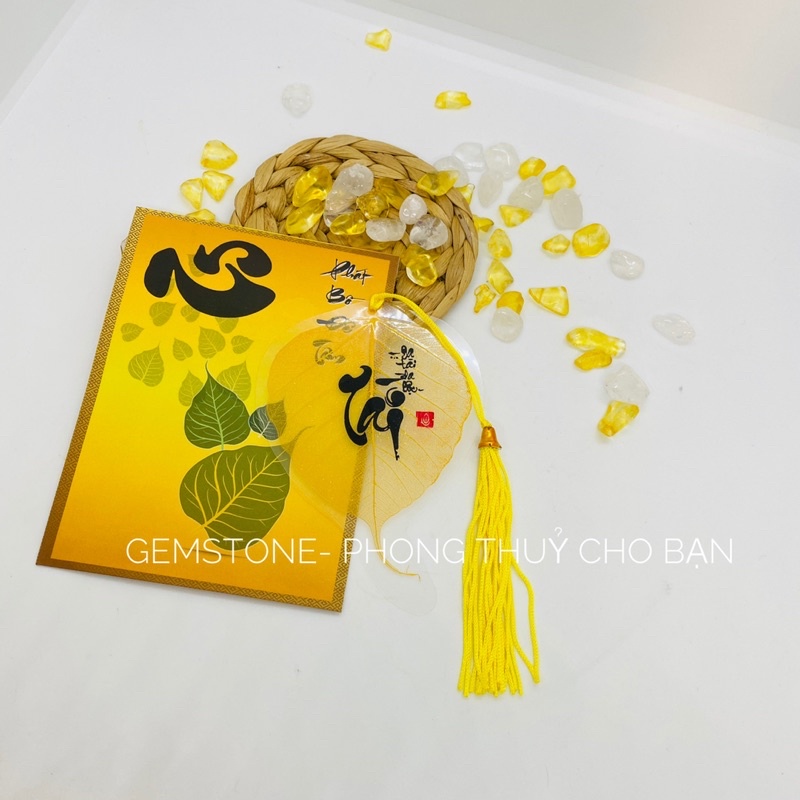 Lá Bồ Đề In Chữ Thư Pháp Có Tặng Kèm Bao Lì Xì Và Dây Tua Vàng, Lá Bồ Đề Tự Nhiên Mang Lại May Mắn, Bình An