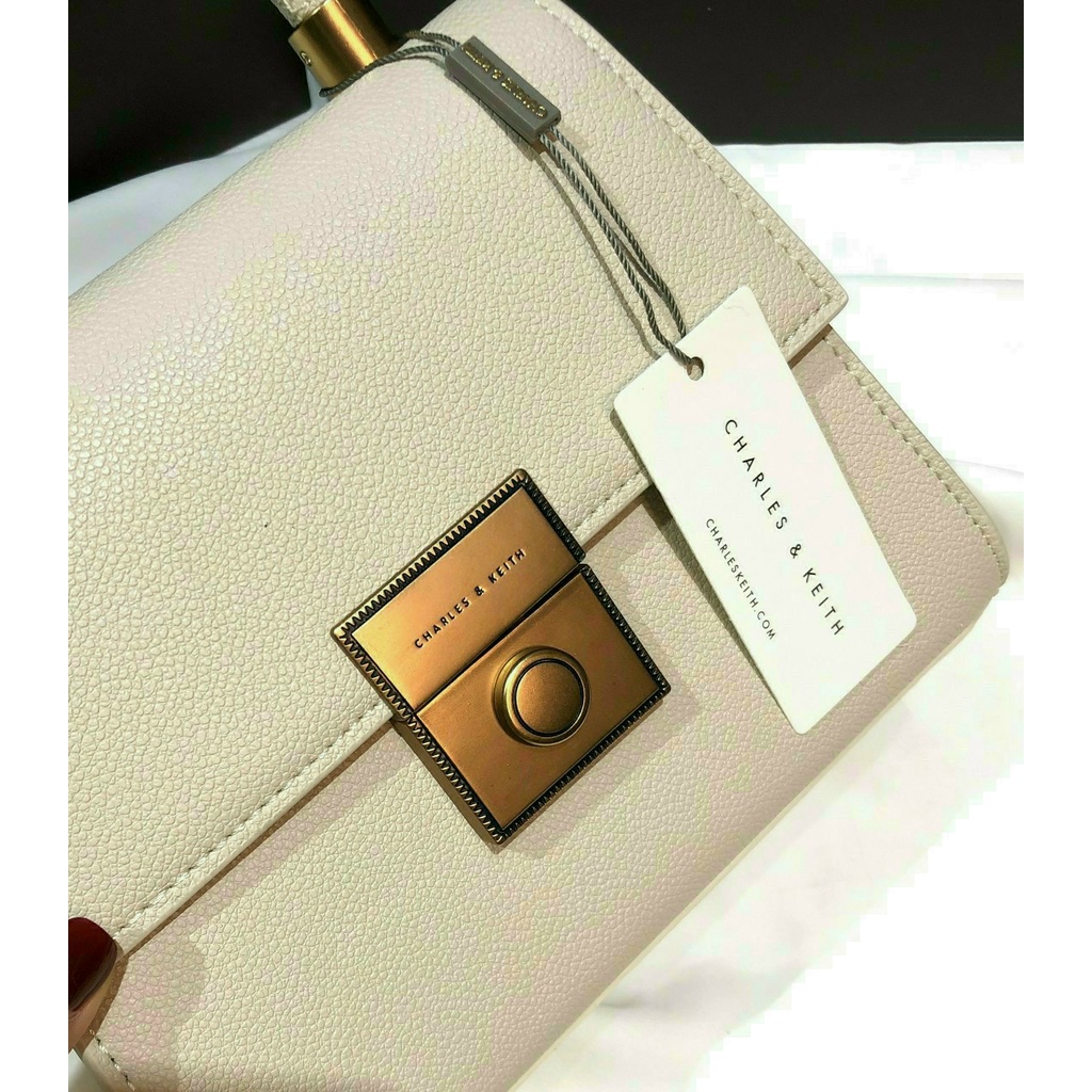 túi xách c.n.k công sở CK2-50781127 màu trắng kem