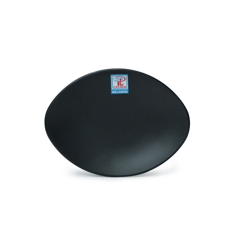 Dĩa Oval DOV66N (18.6x14cm) nhựa Melamine Nhám Đen