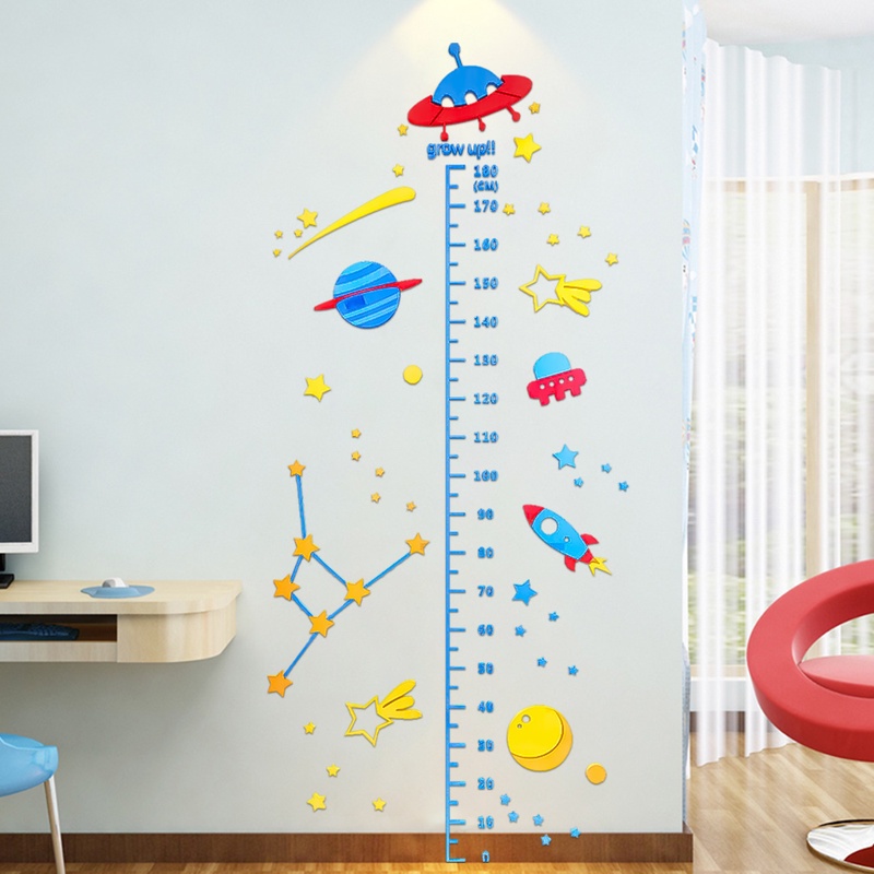 Miếng Dán Tường Đo Chiều Cao Chất Liệu Acrylic Tự Dính Có Thể Tháo Gỡ Trang Trí Phòng Khách/Phòng Ngủ/Phông Nền TV Cho Bé