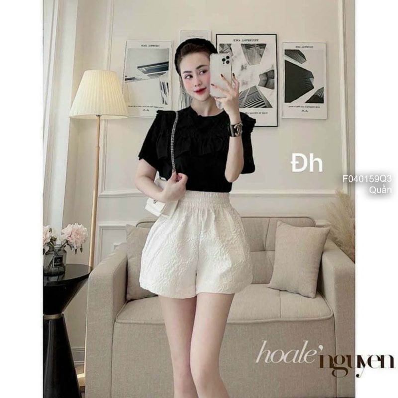 Quần short xốp họa tiết lưng thun 0401
