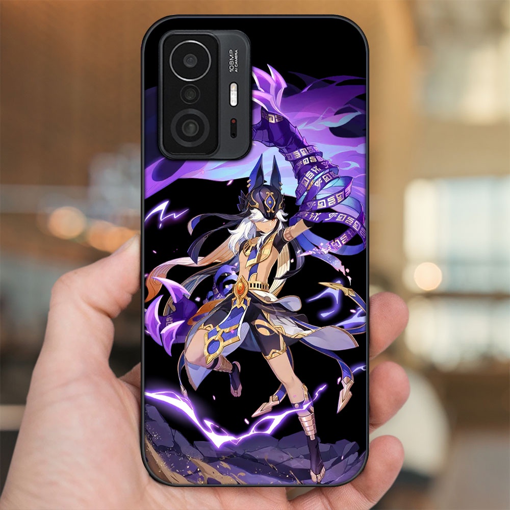 Ốp lưng Xiaomi 11T viền đen in hình Cyno Genshin Impact