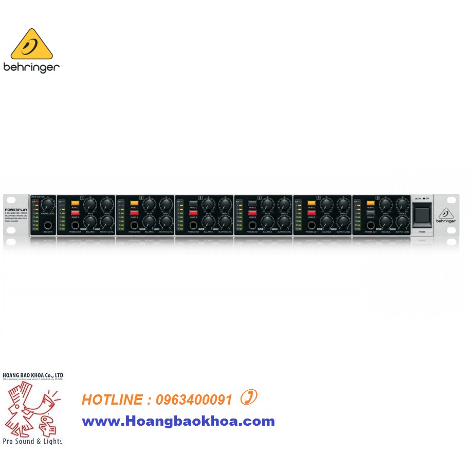 Âm ly tai nghe Behringer HA6000 - Headphones Amply Mixing and Distribution Amplifier - 6 Kênh