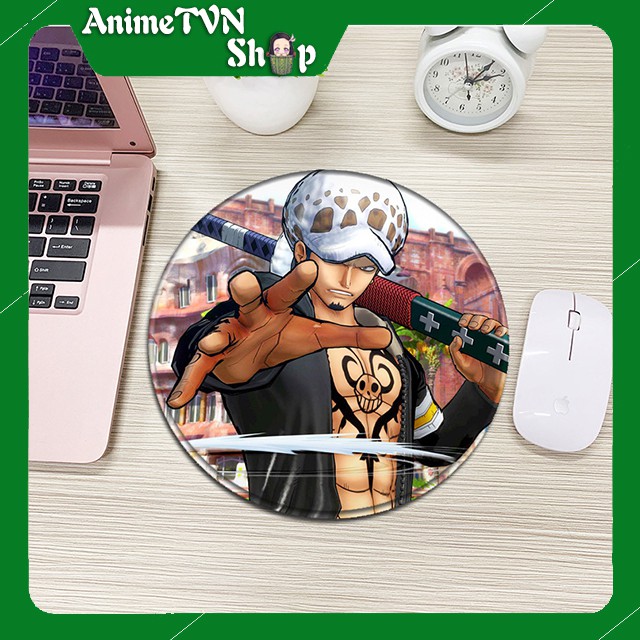 Miếng lót chuột hình tròn Anime/Manga One piece - Đảo Hải Tặc - Hàng cao cấp từ cao su thiên nhiên (24 x 20 x 0.2)