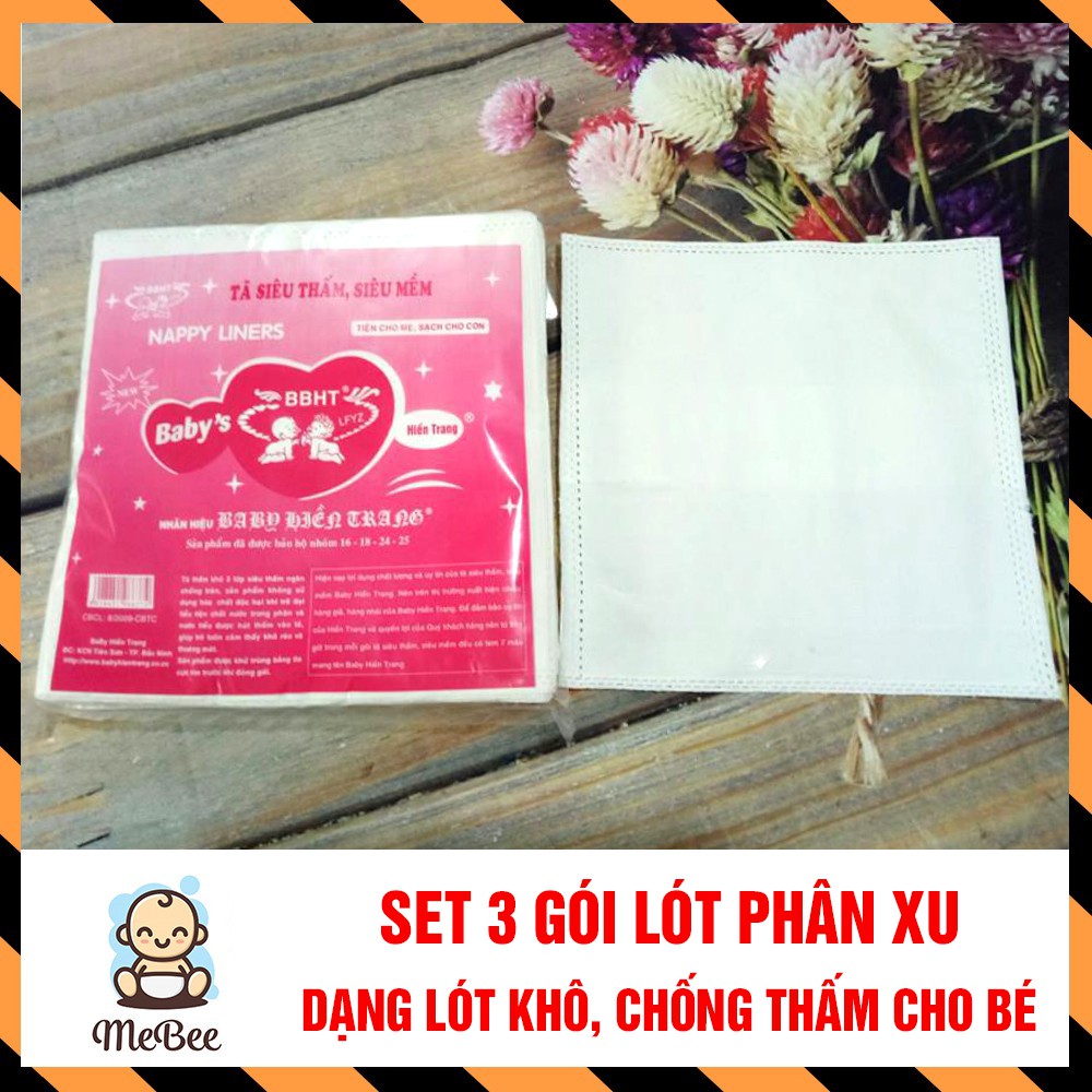 Combo 3 gói Miếng Lót Phân Xu, Lót Sơ Sinh Cao Cấp Chống Thấm 3 Lớp Hiền Trang (Gói 14 Miếng)