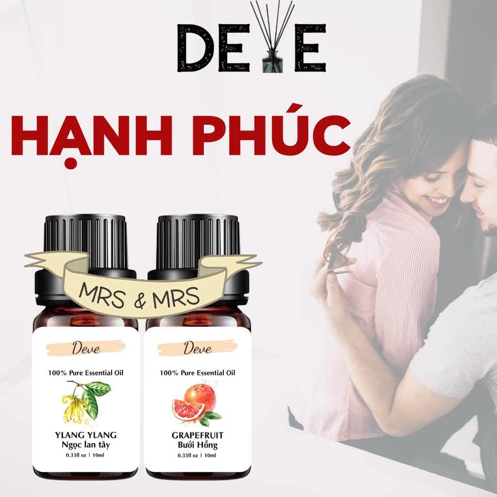 Tinh dầu xông valentine DEVE tinh dầu tình nhân, hương thơm lãng mạn