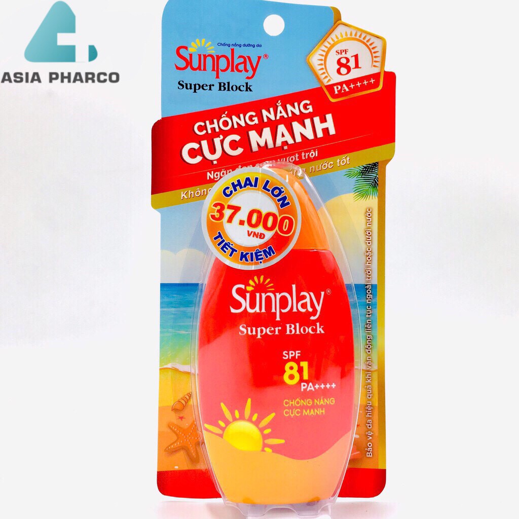 Sunplay Super Block SPF81, PA++++: Sữa Chống Nắng Cực Mạnh