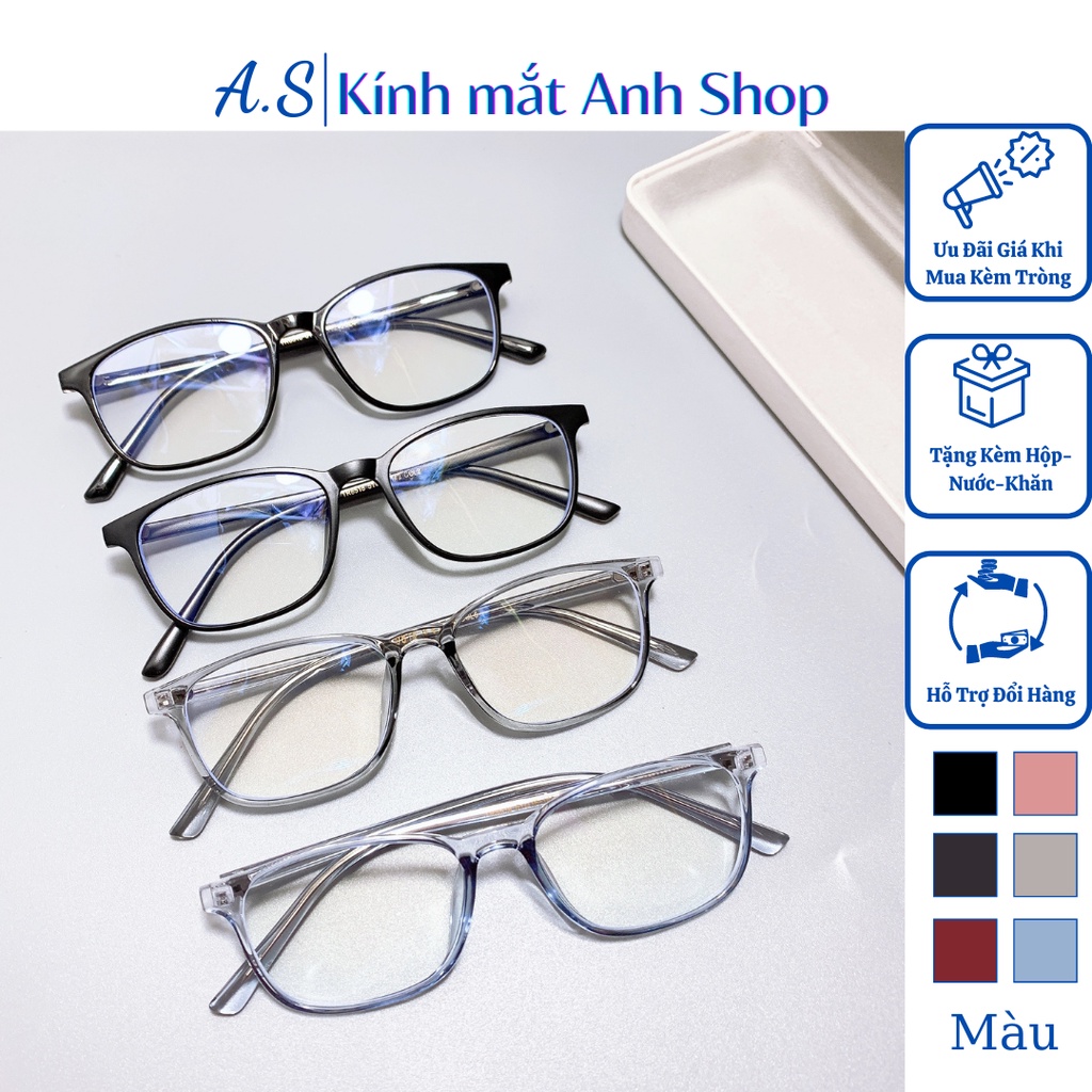 Gọng kính vuông thời trang nhỏ xinh nhiều màu sắc, đeo sáng da 8518A