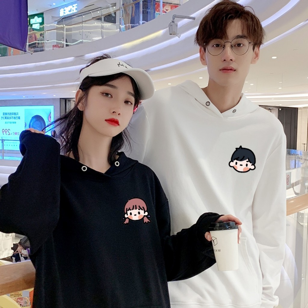 Áo hoodie (giá bán 2 cái) trai gái, chất nỉ bông mịn, lên form đẹp chuẩn dễ thương cho cặp đôi