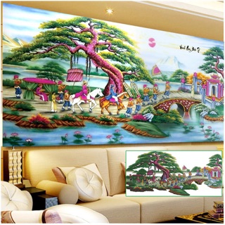 Tranh gắn đá vinh quy bái tổ - chưa gắn