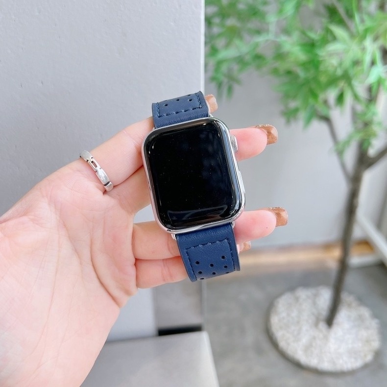 Dây Da Đồng Hồ Thông Thoáng Chất Lượng Cao 45MM 41MM 40MM 44MM 42MM 38MM Cho Galaxy Series 7 6 SE 5 4 3 2 1 2023