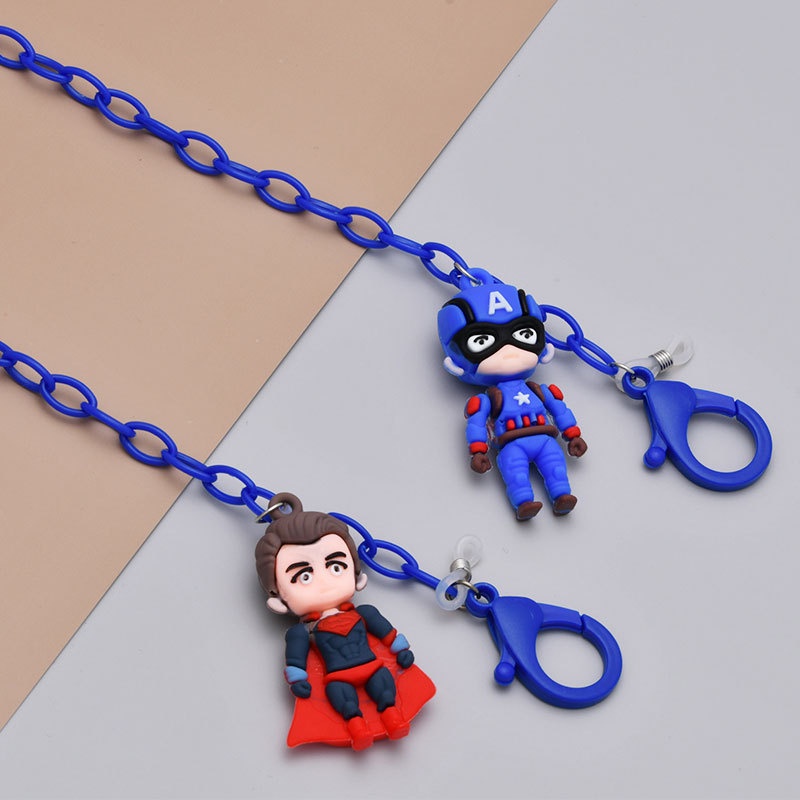 người nhện dây đeo khẩu trang Dây Đeo Mắt Kính Acrylic Chống Thất Lạc Đa Năng In Họa Tiết Batman/Siêu Nhân/Người Sắt Cho Bé dây xích marvel độc đáo