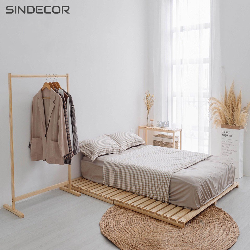 Giường Ngủ Pallet Gỗ Thông - Pallet Bed - Natural