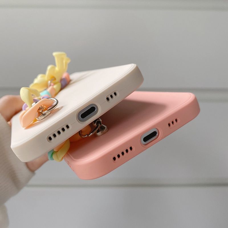 Ốp Điện Thoại Có Vòng Tay Hình Gấu 3D Cho Samsung S21 FE A82 A42 A22 4G 5G A03S