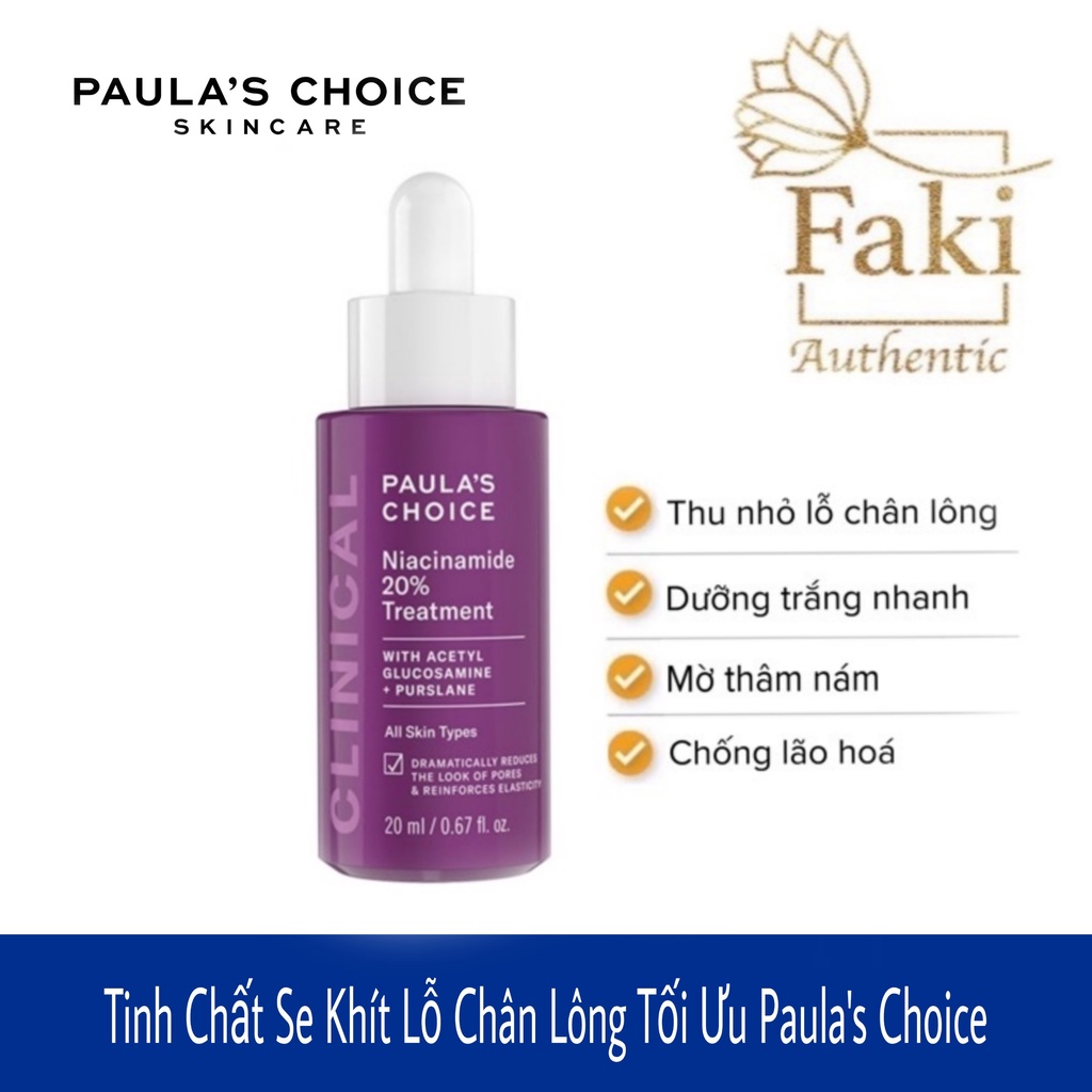 Tinh chất se khít lỗ chân lông tối ưu Paula's Choice Clinical Niacinamide 20% Treatment 20ml mã 8030