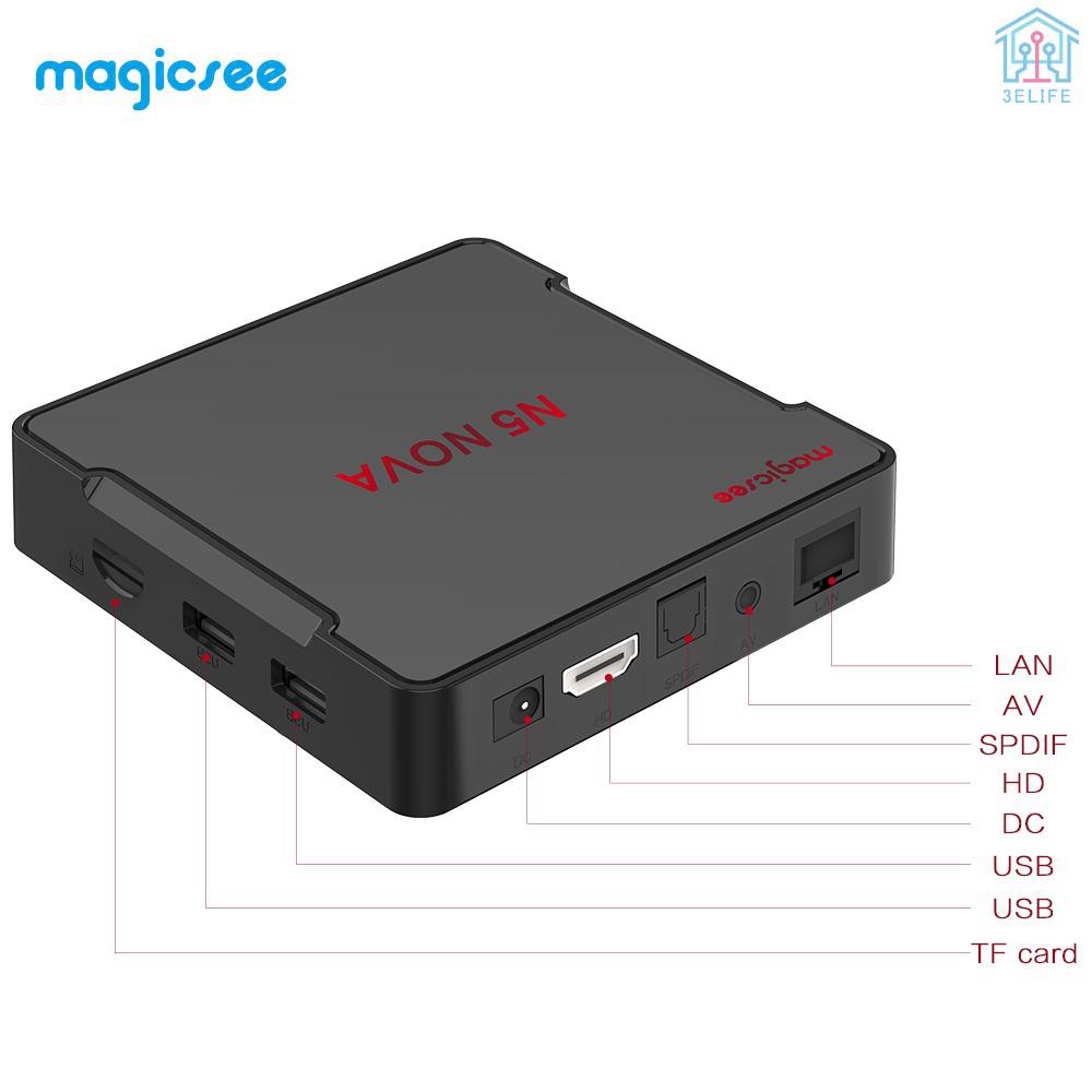 【E&amp;V】Magicsee N5 NOVA Smart Android 9.0 TV Box RK3318 Quad Core 64 Bit 4K 4GB / 64GB  2.4G &amp; 5G WiFi &amp; 100M LAN HD H.265 VP9 Decoding HD Media Player