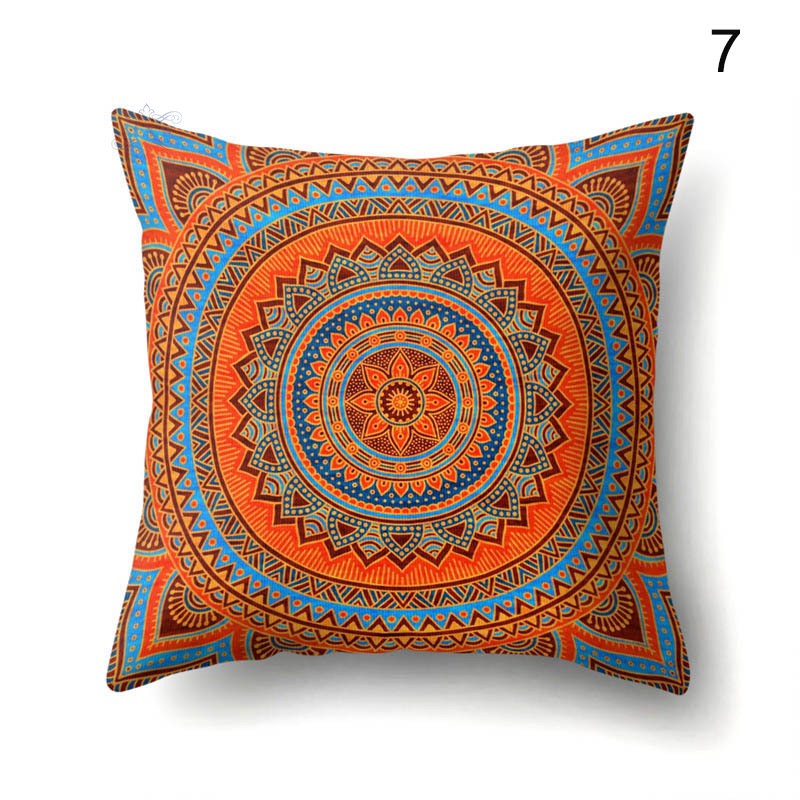 MANDALA VN Vỏ Gối Vuông 45x45cm Họa Tiết Hoa Văn Phong Cách Bohemian