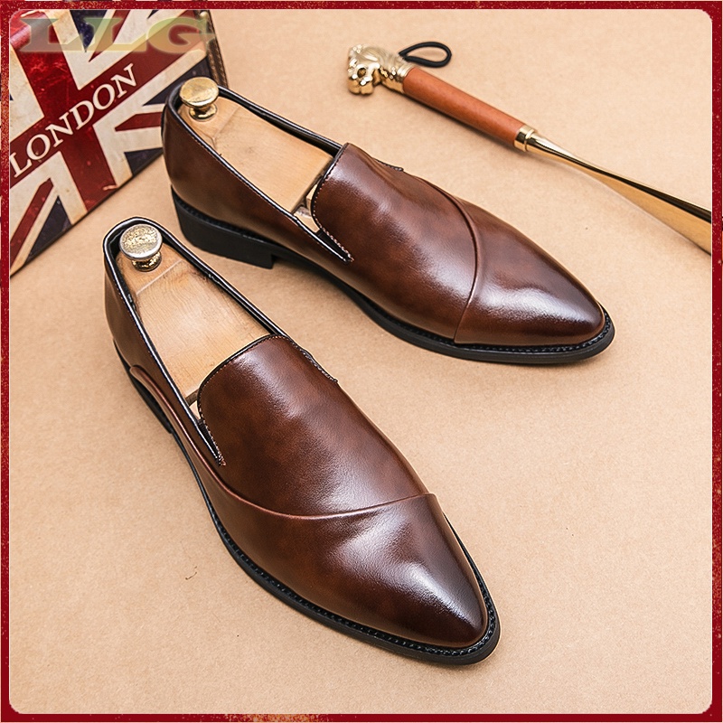 Giày Da Mũi Nhọn Thoáng Khí Phong Cách Thời Trang Anh Quốc Cho Nam Giới Có Size 38-48