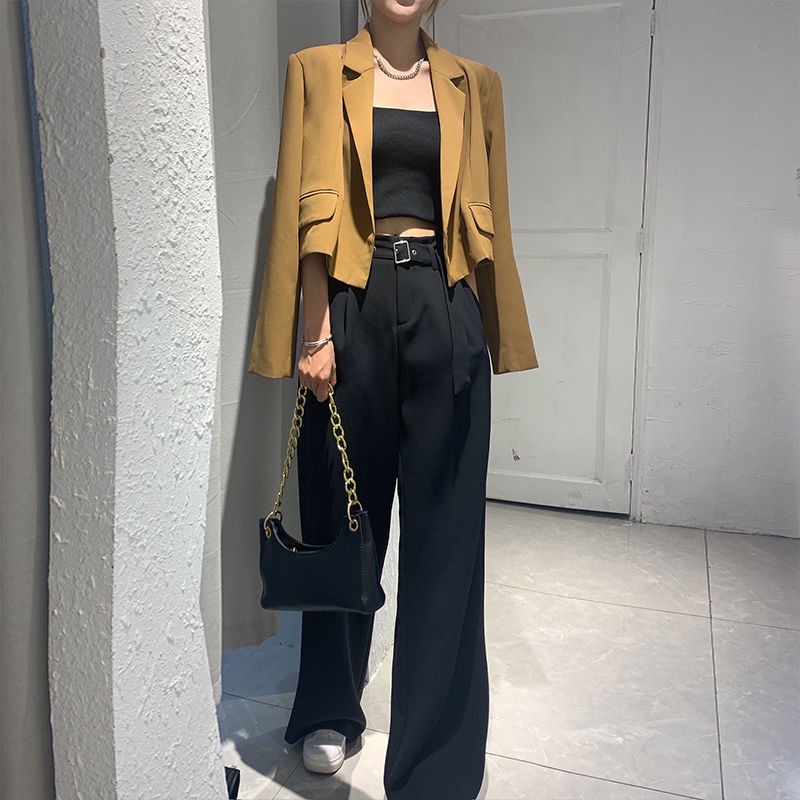 Quần ống rộng Lưng Cao Thời Trang Mùa Thu Mới Cho Nữ 2021