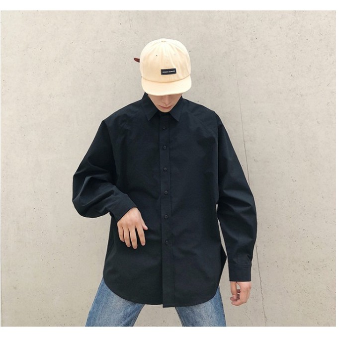 Áo Sơ mi đen dài tay nam nữ chất đẹp cực dễ phối đồ | BigBuy360 - bigbuy360.vn