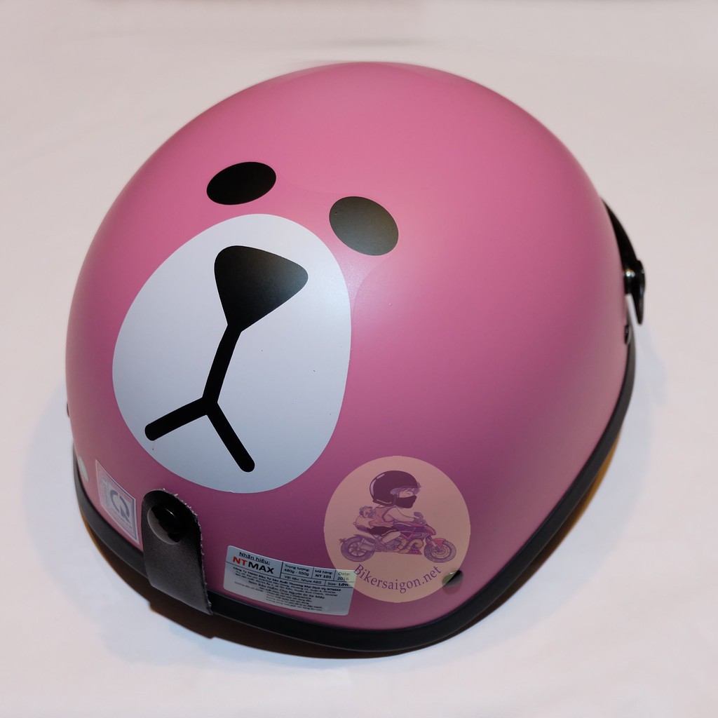 Combo mũ nón bảo hiểm nửa đầu 1/2 Gấu Brown