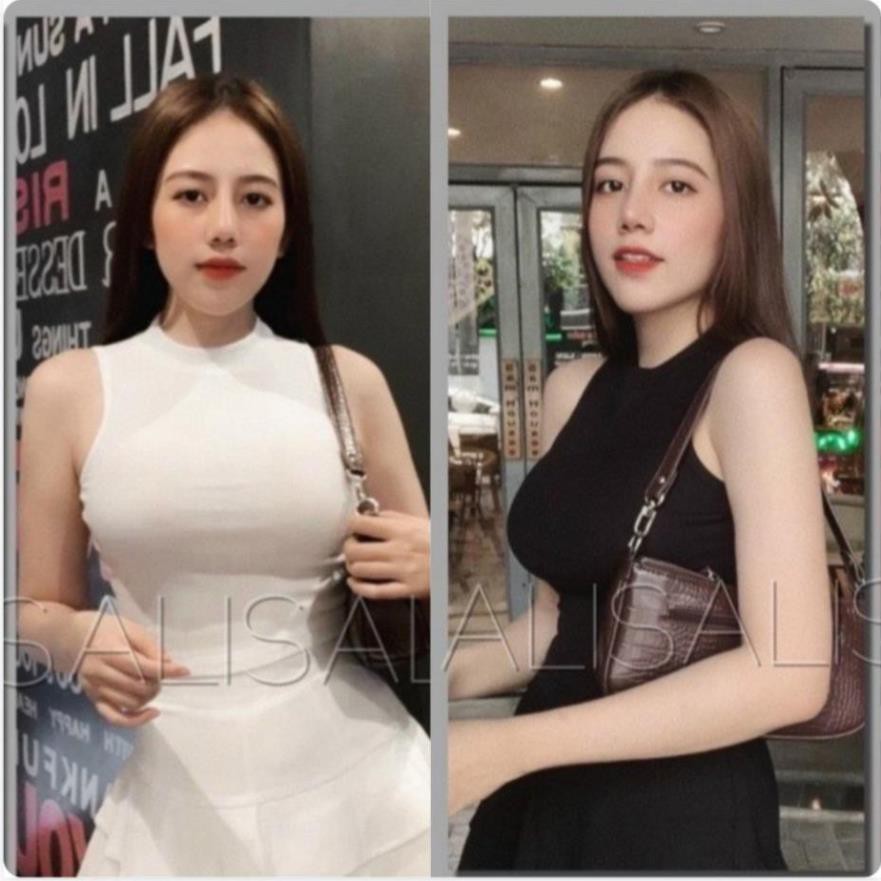 Áo Thun Gân Croptop 3 Lỗ Nữ Kiểu Cổ Lọ Ôm Body Sát Nách Tập Gym Dáng Ôm, Áo Ba Lỗ Crop Top Crt Giá Rẻ Cổ Lọ Siêu Xinh