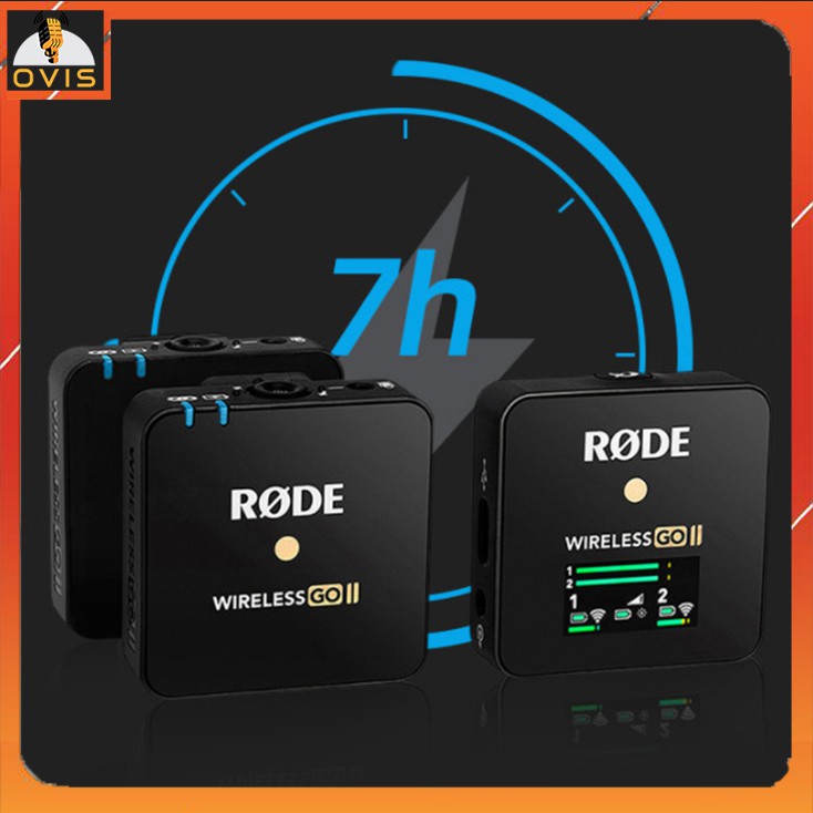 Rode Wireless GO II - Micro Cài Áo Không Dây Cho Máy Ảnh Tự Động Lưu Bản Ghi, Hoạt Động 7h
