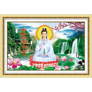 Tranh thêu Chữ Thập Mẹ Quan Âm kt59x40cm 88966