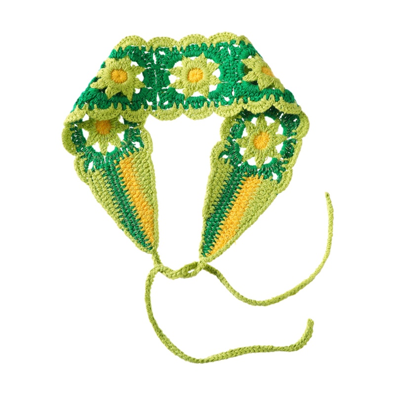 Brroa Khăn Trùm Đầu Dệt Kim Nhiều Màu Sắc Phong Cách Retro Cho Kerchief Lưng