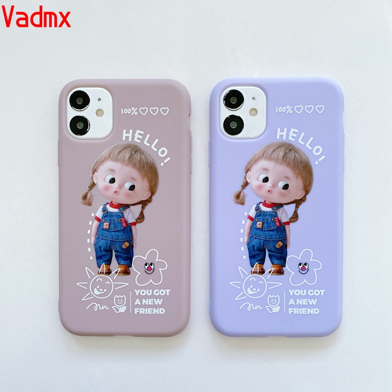 Ốp điện thoại hình cô bé hoạt hình cho OPPO A31 A9 A5 2020 A92S Reno Realme X2 XT X AX7 F11 2 F9 Pro A83 F1s A57 A39