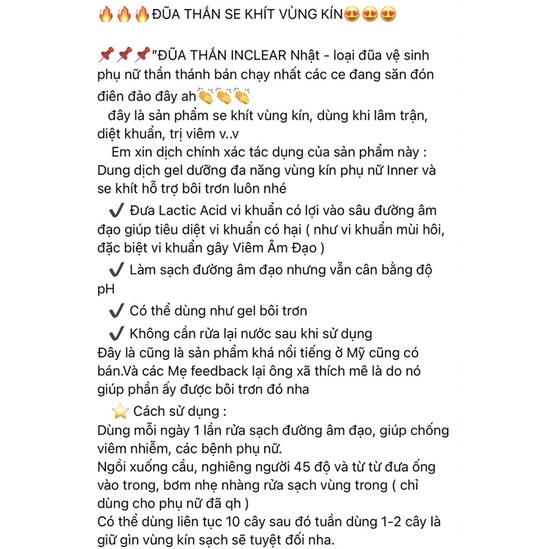 Đũa thần se khít vùng kín INCLEAR NHẬT