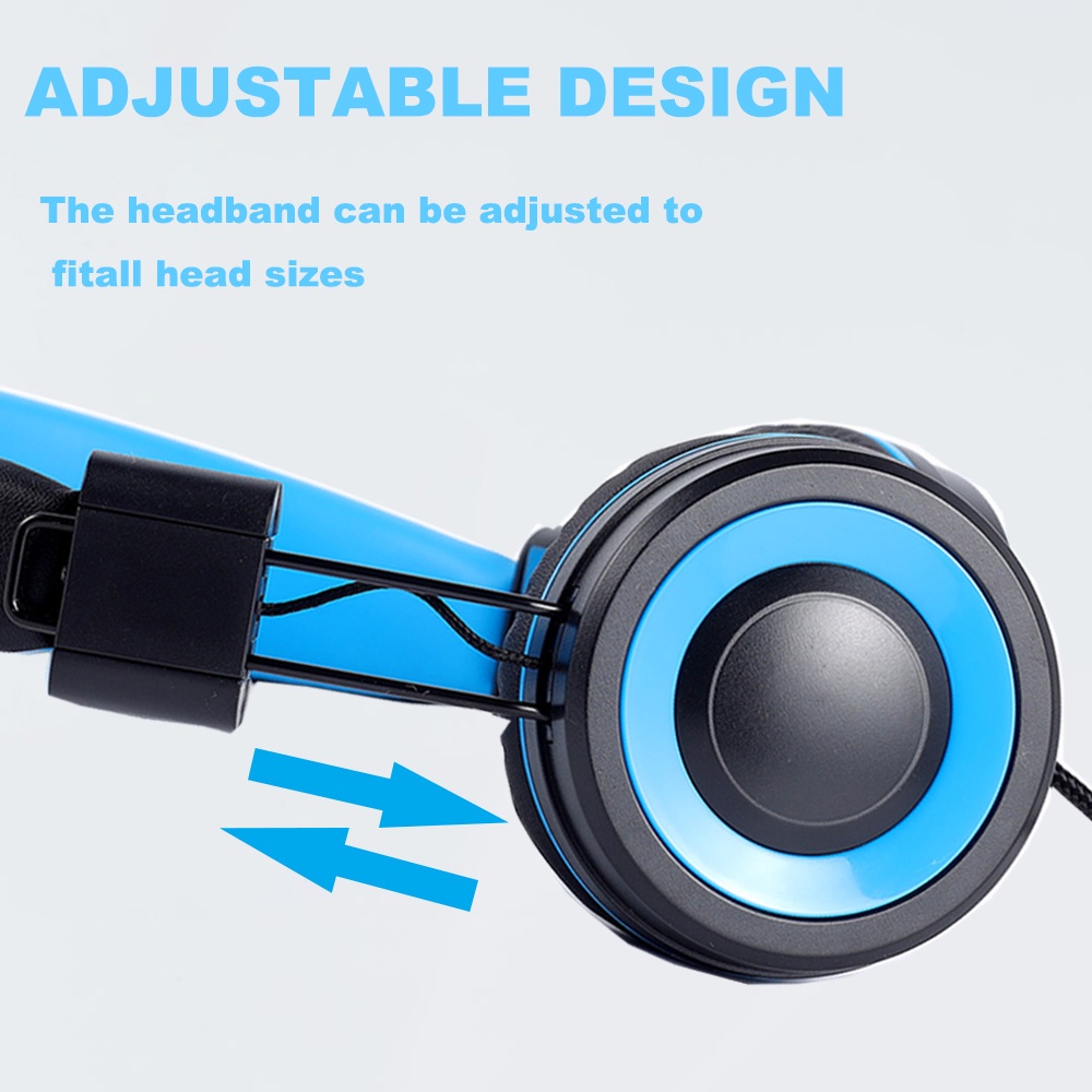 Tai Nghe Chụp Tai Có Dây 3.5mm Có Thể Điều Chỉnh Cho Bé Trai ipad laptop iPhone