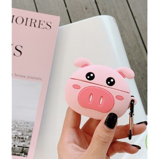 Vỏ bọc silicon Airpods ( Pro ) Gấu nâu ngậm núm + heo hồng + thỏ hồng cho hộp sạc tai nghe Bluetooth Airpod