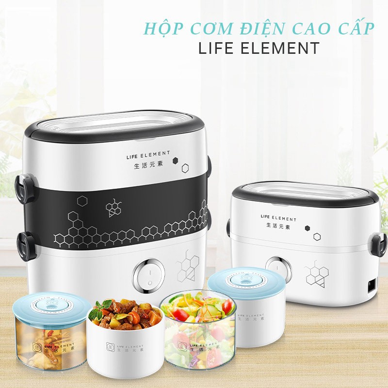 Hộp cơm điện 3 tầng thông minh mini Life Element