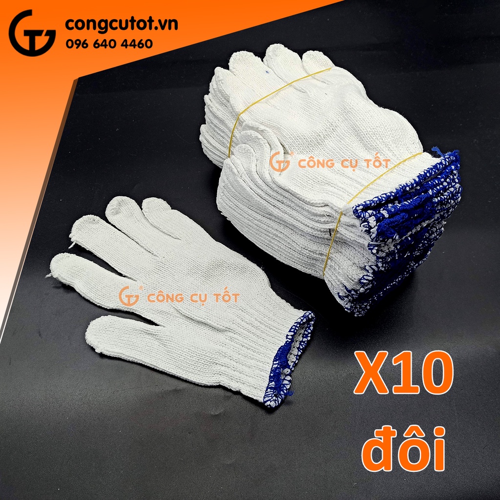 Lố 10 đôi găng tay bảo hộ sợi len