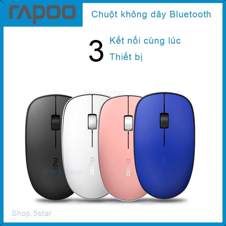 Chuột không dây bletooth/2.4GHz Rapoo M200 Slient độ phân giải 1300DPI kết nối nhiều thiết bị