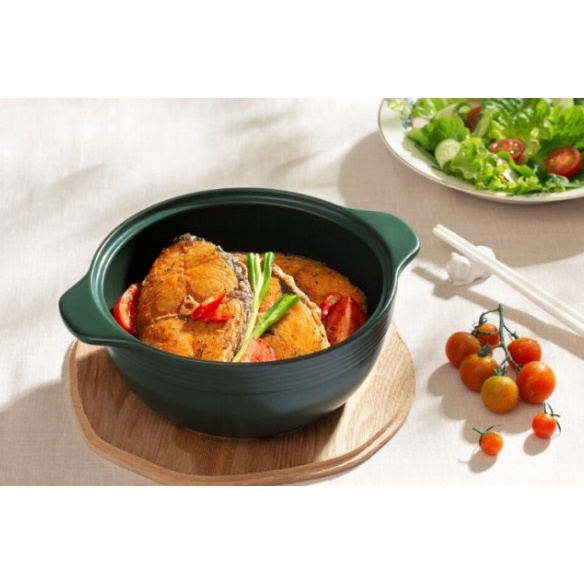 Nồi dưỡng sinh 2 quai  kèm nắp  - HealthyCook - Xanh