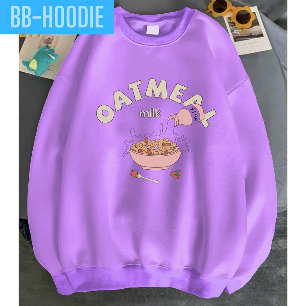 ÁO SWEATER NỈ PHOM NAM NỮ OATMEAL CỰC ĐẸP