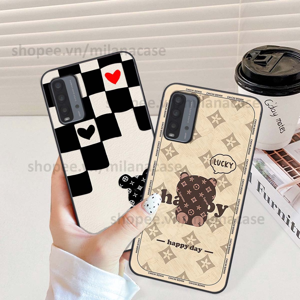 Ốp Xiaomi Redmi 9T gấu be@rBrick gấu Teddy Kaws siêu đẹp, phong cách, cá tính