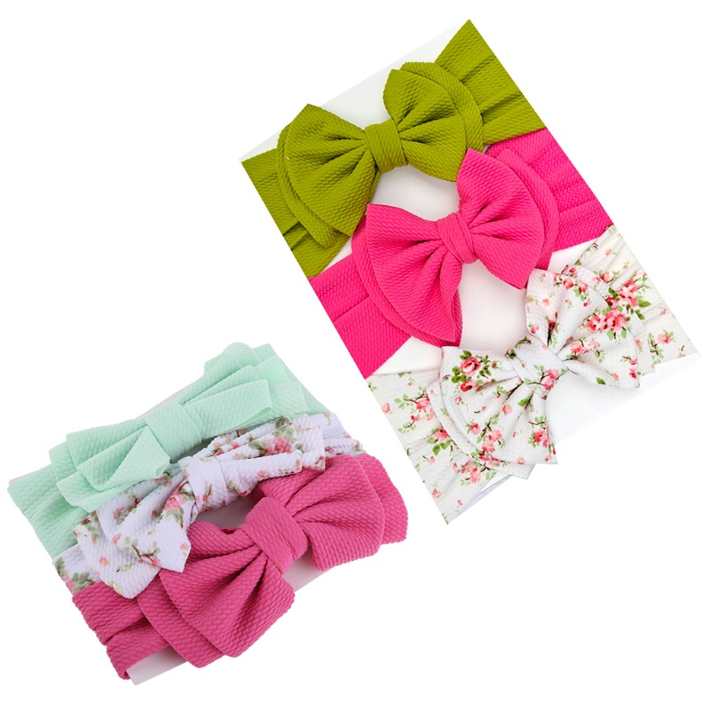 Set 3 Băng Đô Ruy Băng Co Giãn Làm Phụ Kiện Chụp Ảnh Cho Bé Gái Sơ Sinh