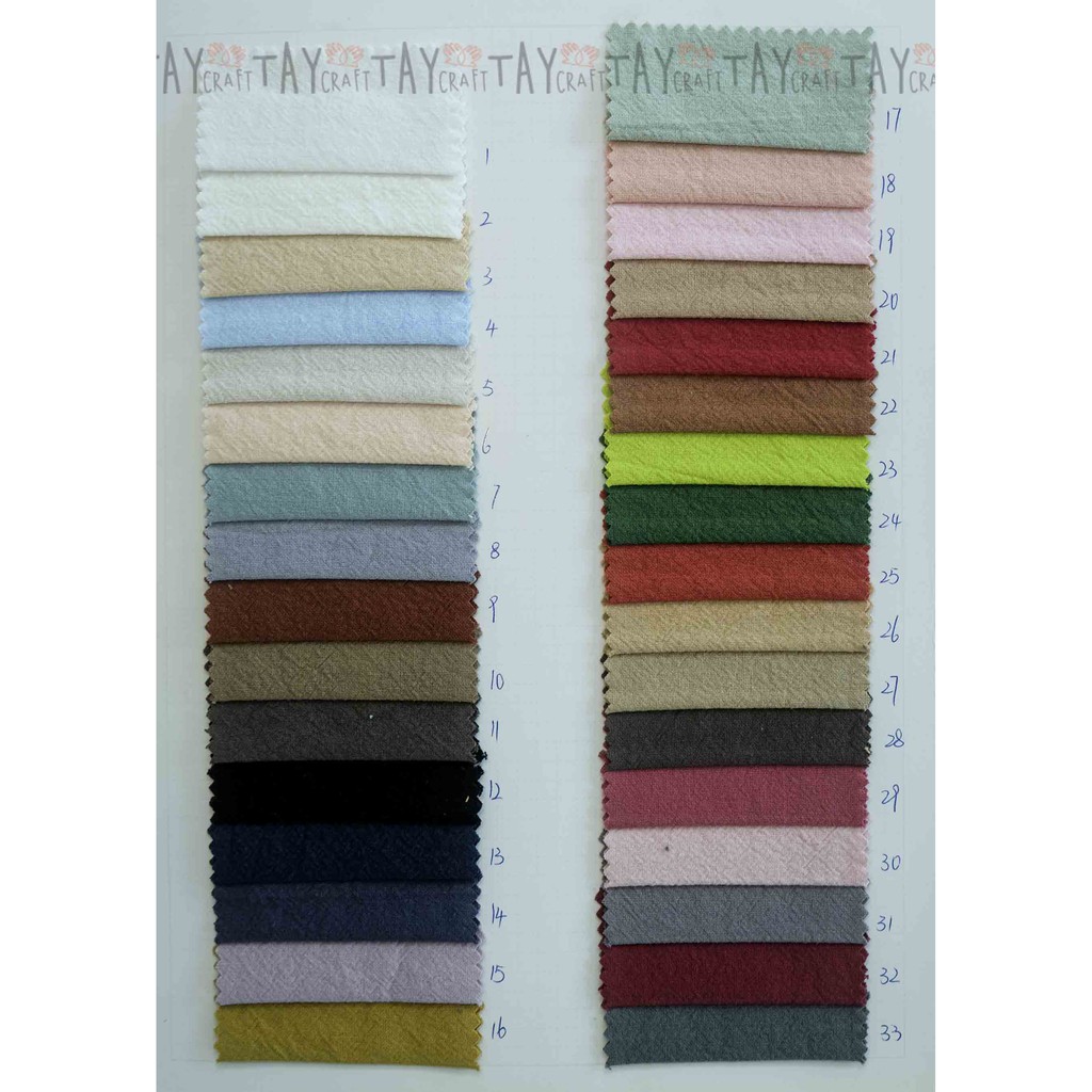 Vải cotton crepe nhăn (linen crepe) 190gr 50x70/50x140cm