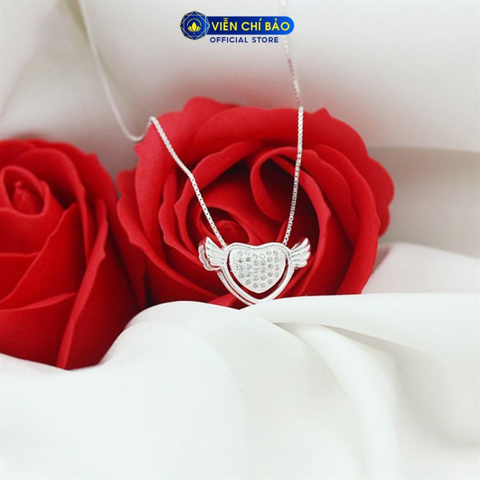 Dây chuyền bạc nữ hình trái tim cánh thiên thần chất liệu bạc s925 thời trang phụ kiện trang sức nữ Viễn Chí Bảo D400278