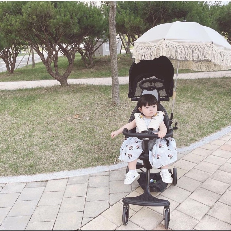 Ô Che Nắng Kẹp Ghế Gấu Hàn Quốc Viền Ren Cao Cấp Cho Bé Đi Biển, Đi Cắm Trại, Đi Picnic