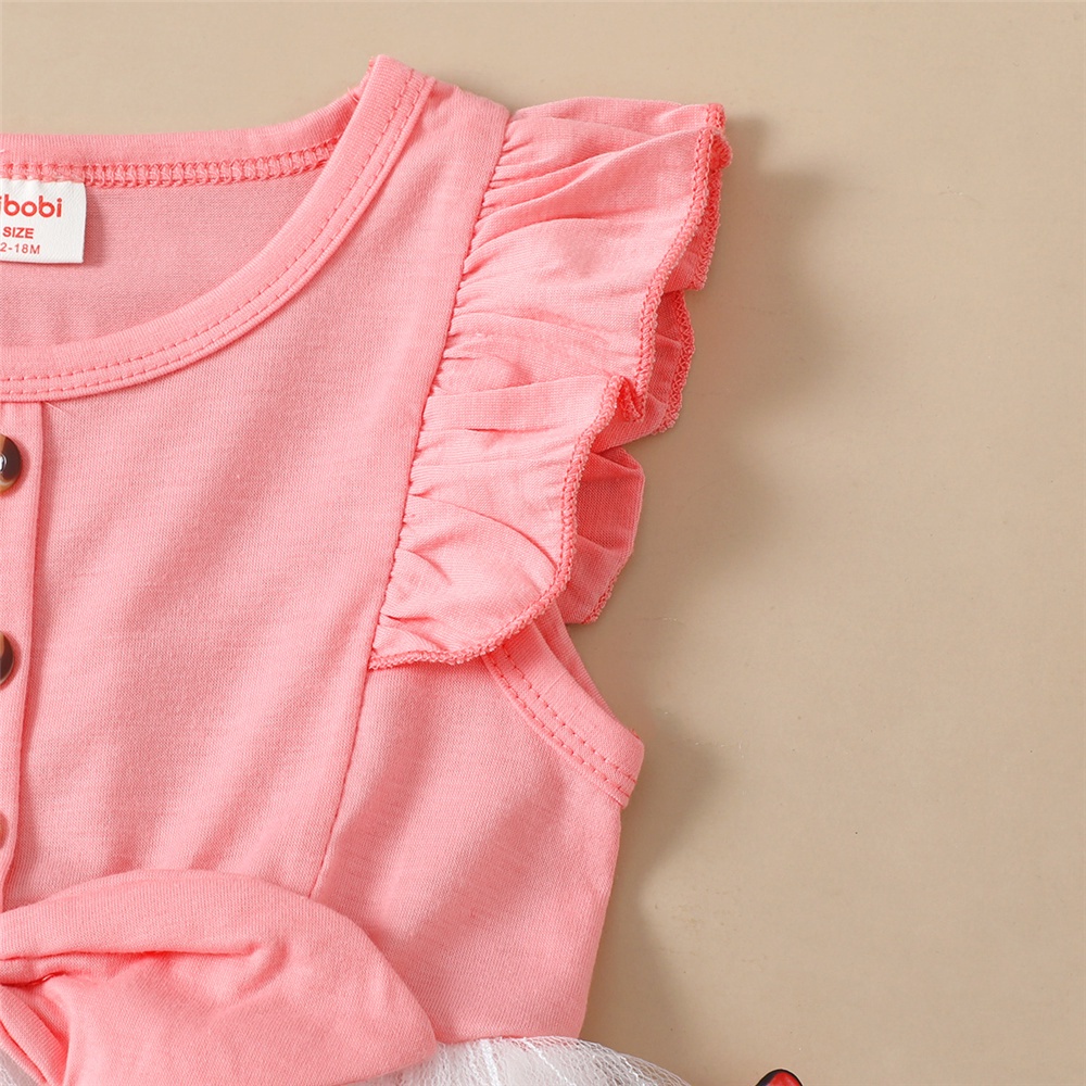 Đầm xòe MIKRDOO tulle tay cánh tiên họa tiết bươm bướm xinh xắn cho bé gái 1-5 tuổi