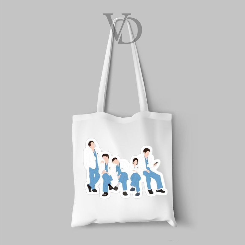 Túi xách Canvas in chữ HOSPITAL PLAYLIST / AESTHETIC TOTE BAG / KOREA
