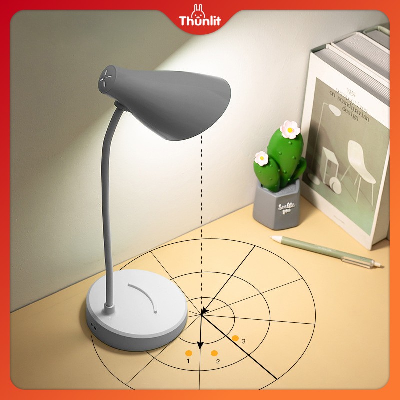 Đèn bàn trẻ em Thunlit cắm điện USB 3 nhiệt độ màu có thể điều chỉnh độ sáng