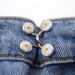 Jean Trousers Waist Adjustment Size Removable Universal Fresh Daisy Flower Buttons
