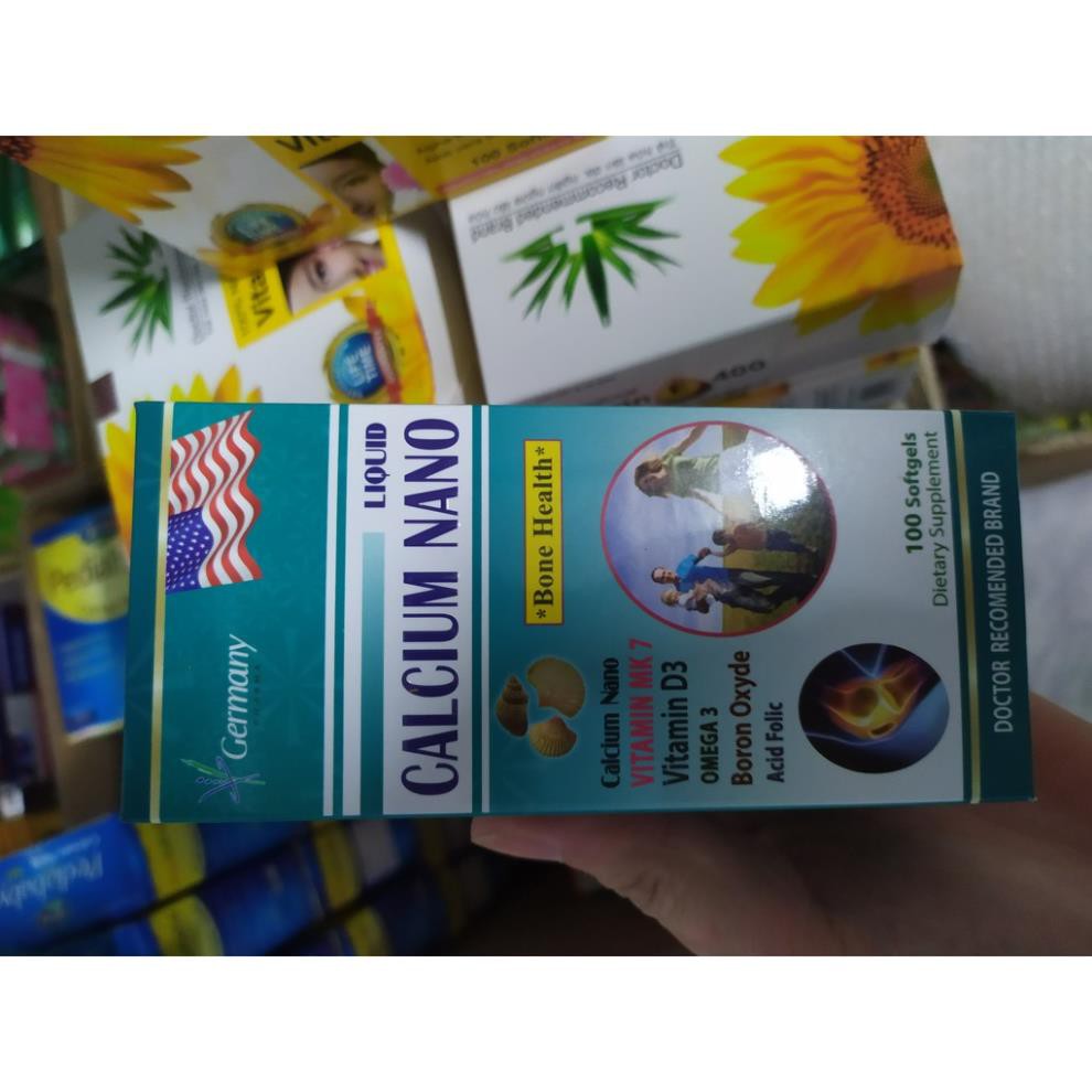 Liquid Calcium NANO - BỔ SUNG CANXI, chống còi xương, loãng xương 100 viên