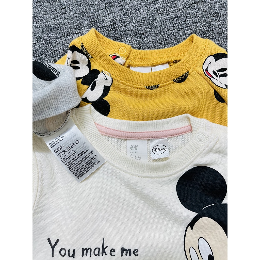 Áo tay dài Bigbaby chất nỉ mềm hàng H.M Cambo xuất dư size nhí cho bé 3 tháng đến 2 tuổi